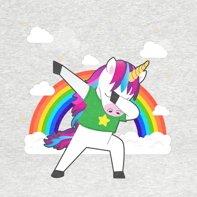 Dabbing Unicorn | Rainbow | Dance T-Shirt | Gift Idea by MerchMadness